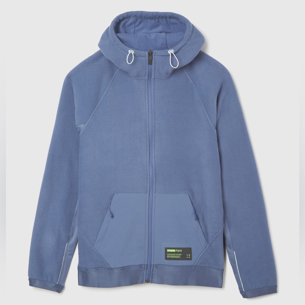 New FWD Men’s Blue Fleece Zip Up Hoodie - Size Large NWT